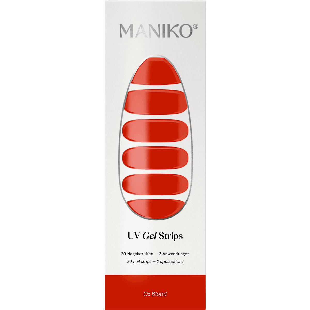 Maniko UV Gel Stickers ongles Ox Blood, 20 pièces — produit allemand authentique au Maroc