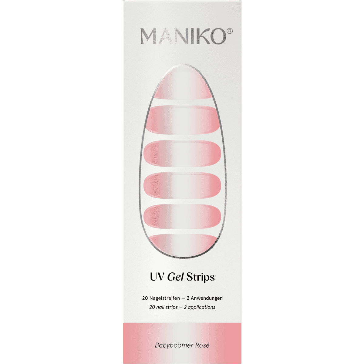 Maniko UV Gel Stickers ongles Babyboomer Rosé, 20 pièces — produit allemand authentique au Maroc