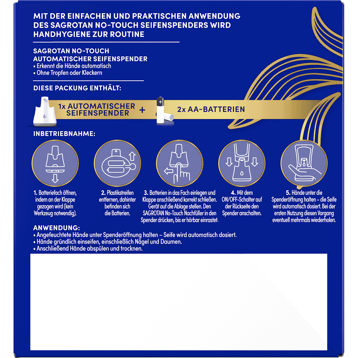 Sagrotan Distributeur de savon sans contact, 1 pièce (Sagrotan Seifenspender No Touch, 1 St) — produit allemand authentique au Maroc