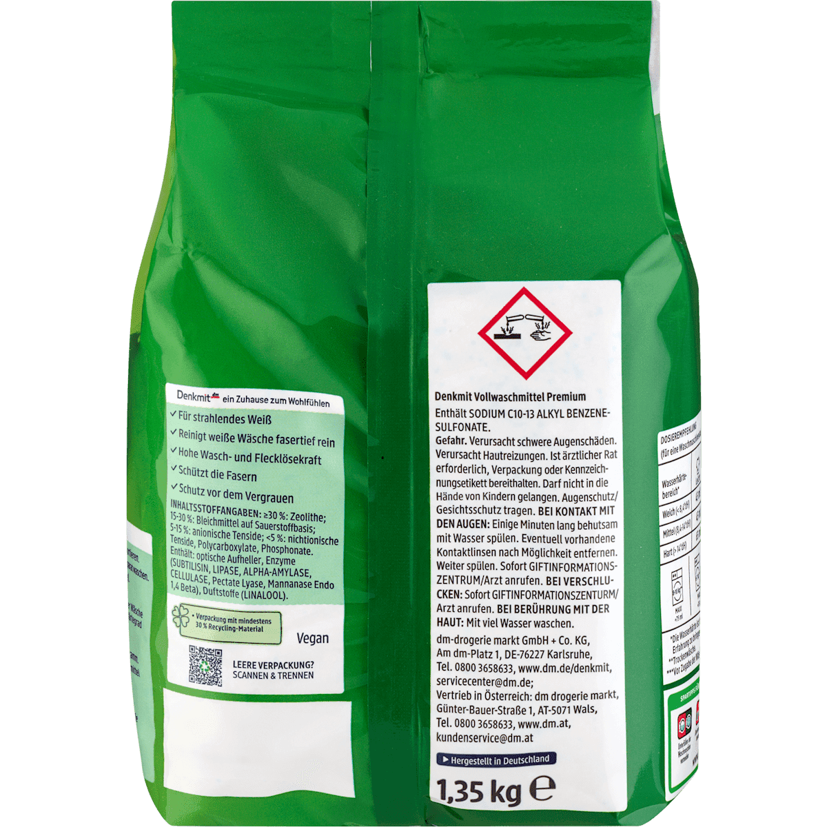 Denkmit Lessive universelle poudre, 20 lavages (Denkmit Vollwaschmittel Pulver, 20 Wl) — produit allemand authentique au Maroc