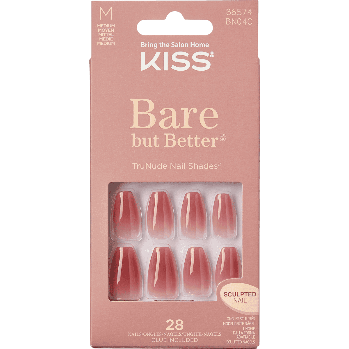 KISS faux ongles Bare But Better True Nude, 28 pièces — produit allemand authentique au Maroc