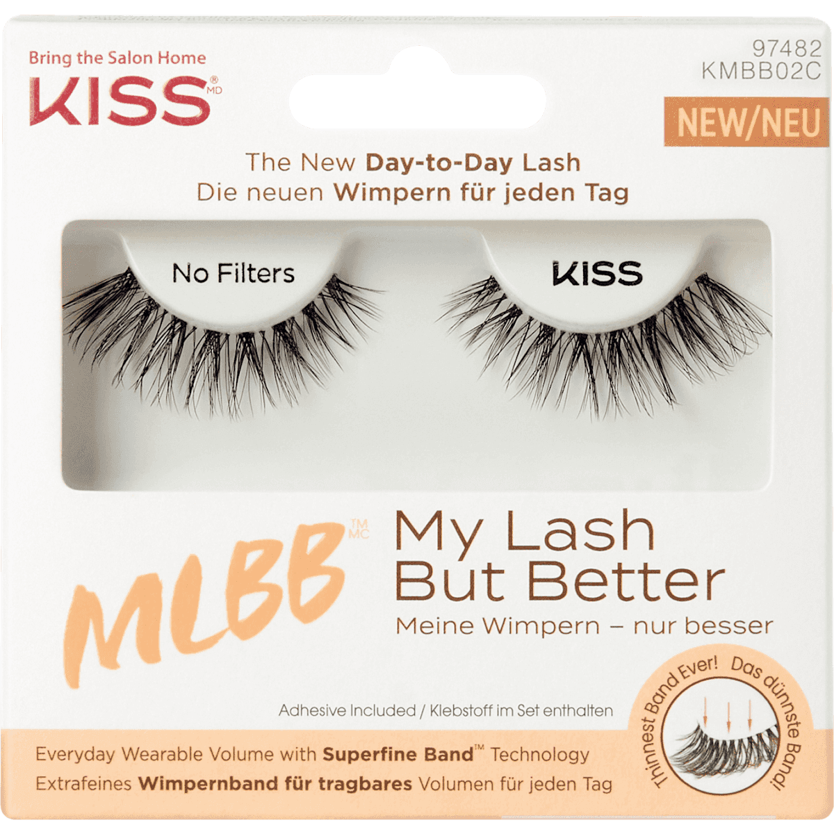 KISS Faux cils My Lash But Better No Filters (1 paire), 2 pièces — produit allemand authentique au Maroc