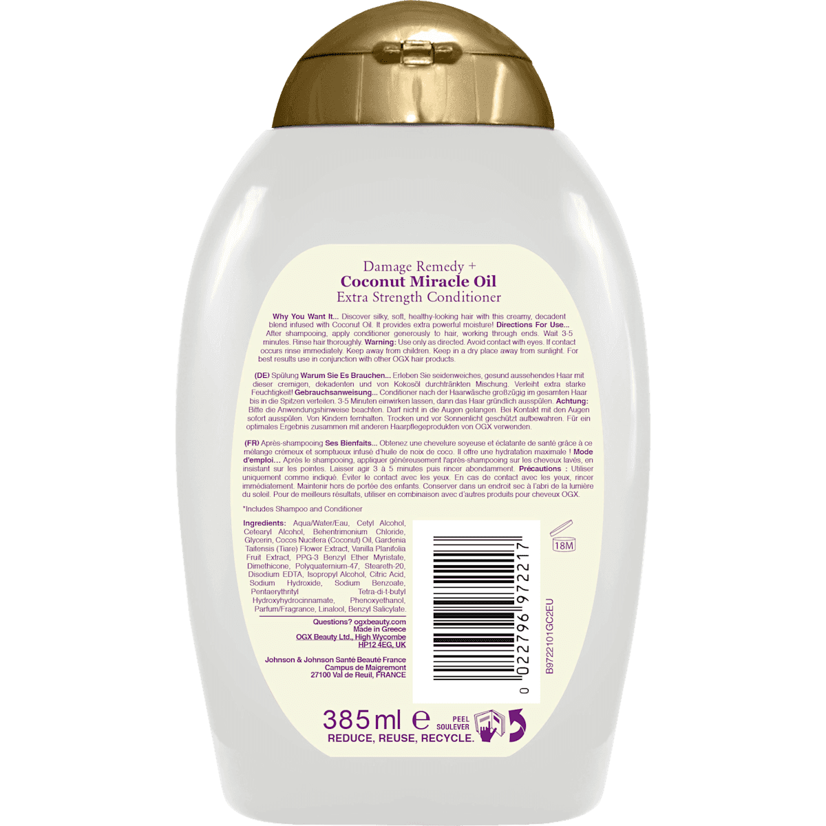 OGX Conditioner Coconut Miracle Oil, 385 ml — authentic German product in Morocco