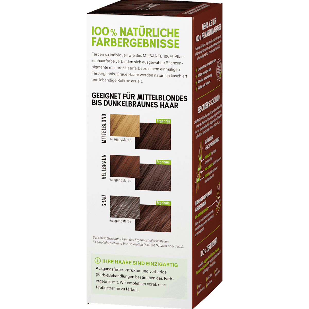 Santé naturally. plant-based hair colour chocolate brown, 100 g (Santé naturally. Pflanzenhaarfarbe Schokobraun, 100 g) — authentic German product in Morocco
