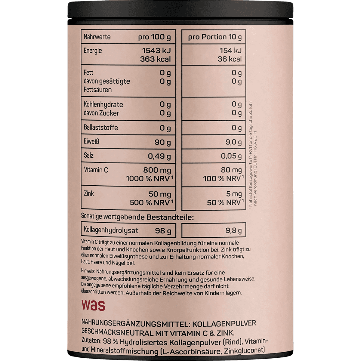 Naduria Collagène hydrolysé en poudre Premium, 300 g (Naduria Kollagenpulver Premium Hydrolysat, 300 g) — produit allemand authentique au Maroc
