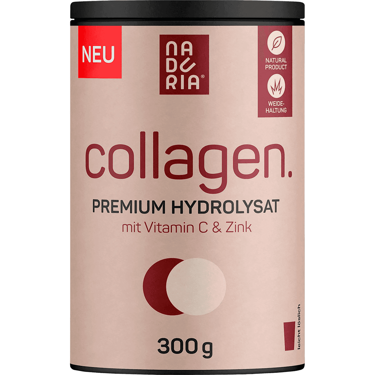 Naduria Collagène hydrolysé en poudre Premium, 300 g — produit allemand authentique au Maroc