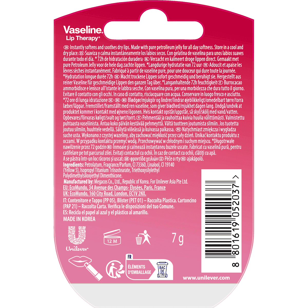 Vaseline Soin des lèvres Rosy Lips, 7 g (Vaseline Lippenpflege Rosy Lips, 7 g) — منتج ألماني أصلي في المغرب