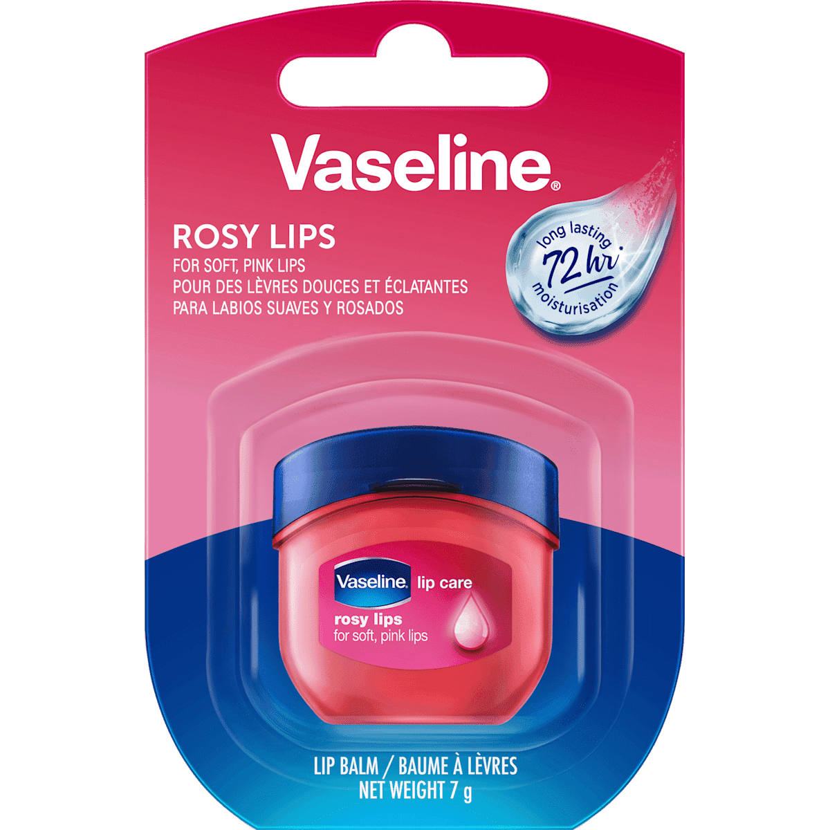 Vaseline Soin des lèvres Rosy Lips, 7 g — produit allemand authentique au Maroc
