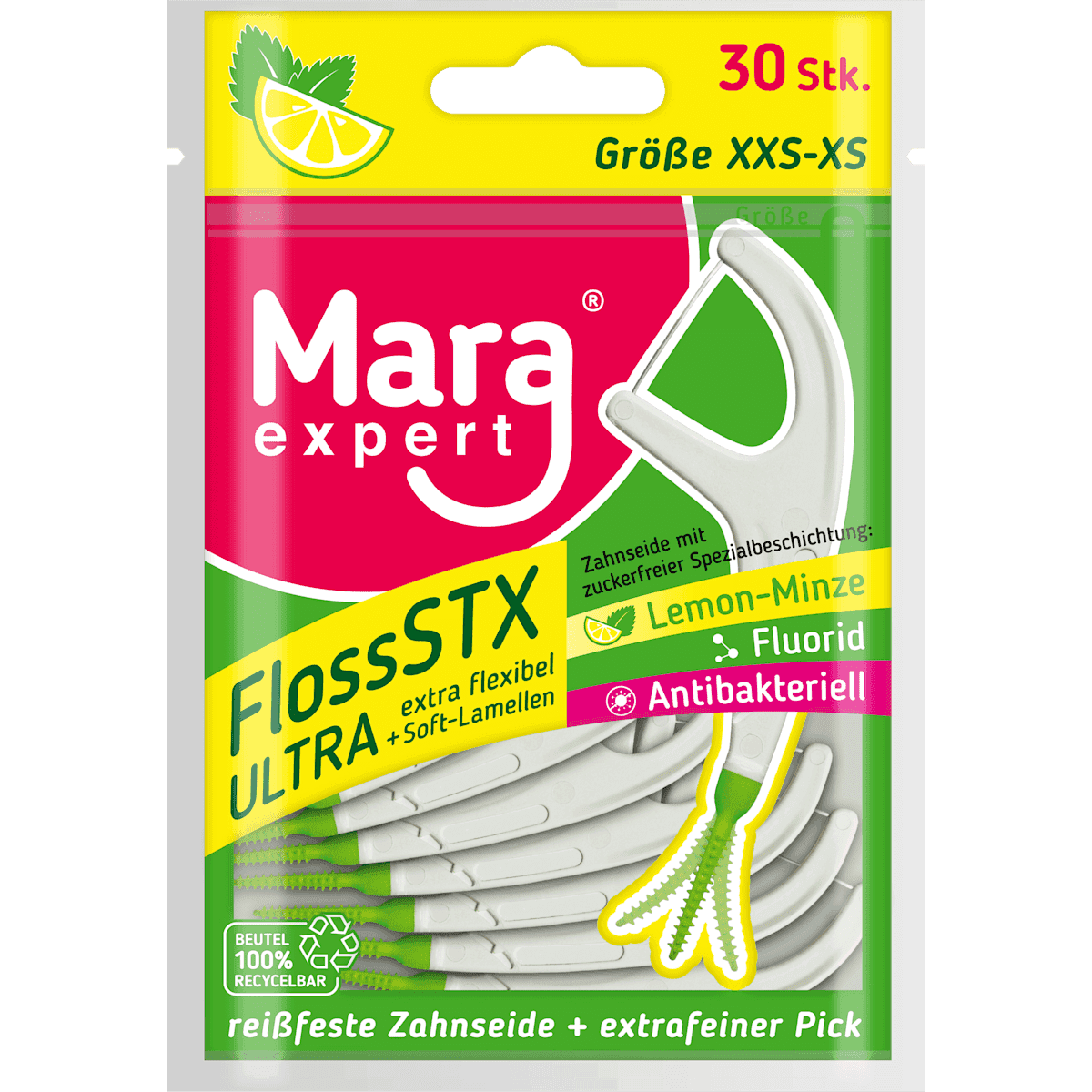 Mara Porte-fils dentaires FlossStx Ultra, 30 pièces — produit allemand authentique au Maroc