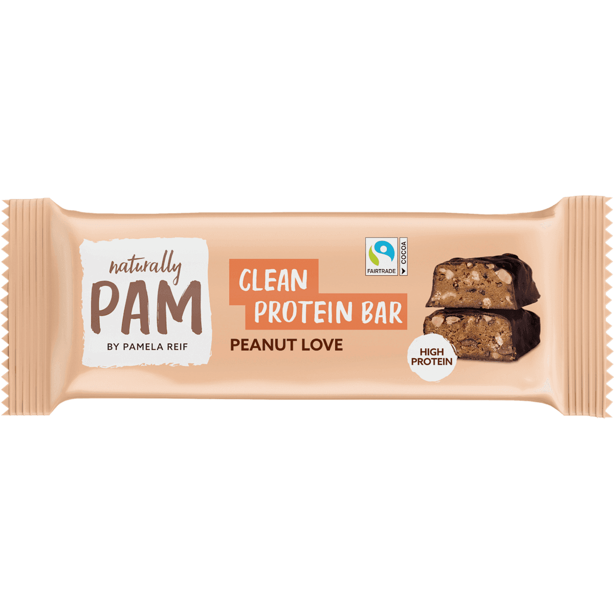Naturally PAM Barres protéinées Clean, Peanut Love, 45 g — produit allemand authentique au Maroc