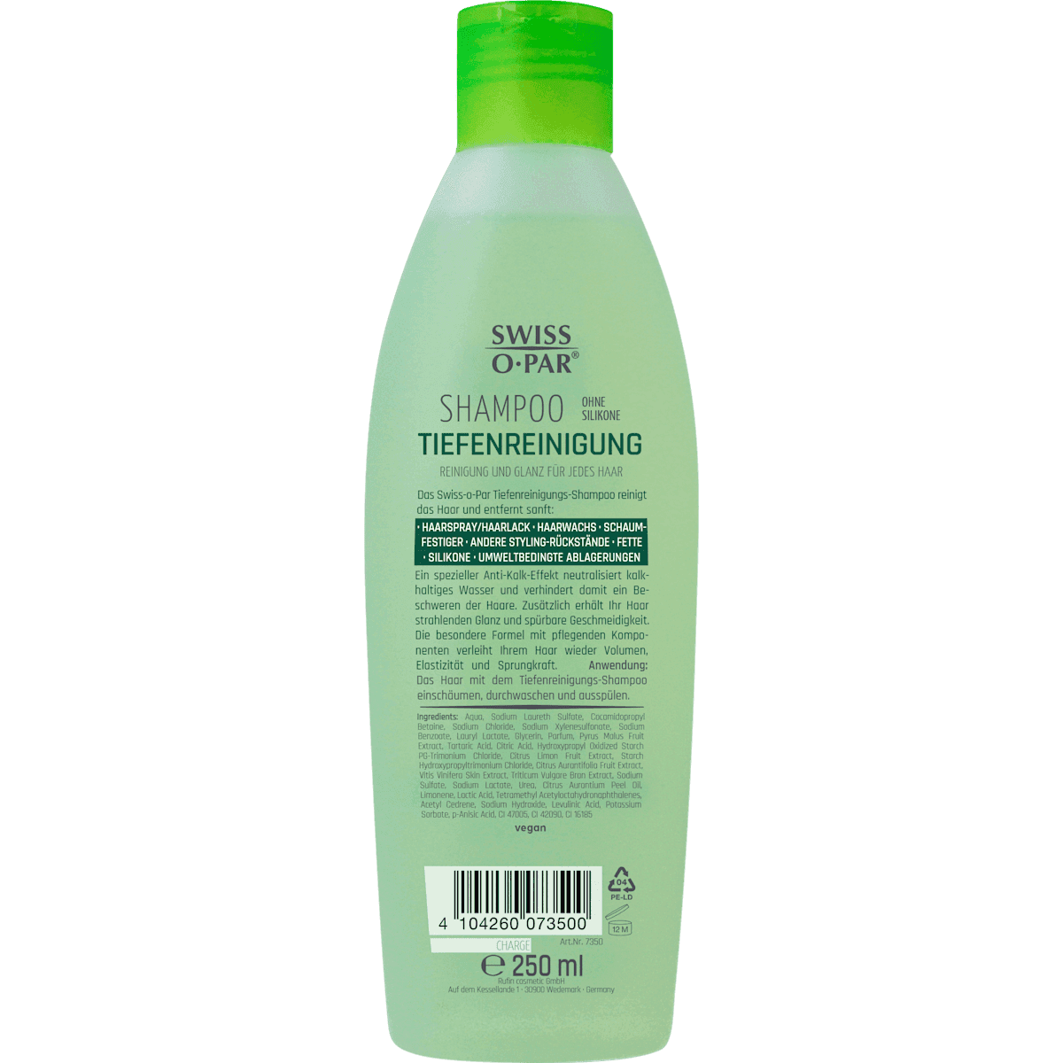 Swiss-o-Par Shampooing nettoyage en profondeur, 250 ml (Swiss-o-Par Shampoo Tiefenreinigung, 250 ml) — produit allemand authentique au Maroc