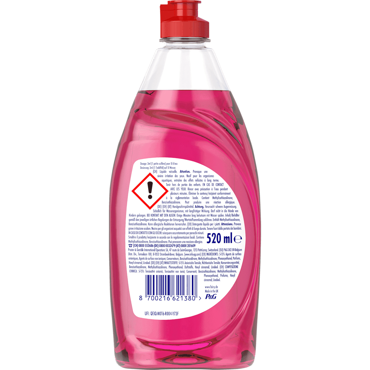 FAIRY Liquide vaisselle jasmin rose, 520 ml (FAIRY Spülmittel Pinke Jasminblüte, 520 ml) — produit allemand authentique au Maroc