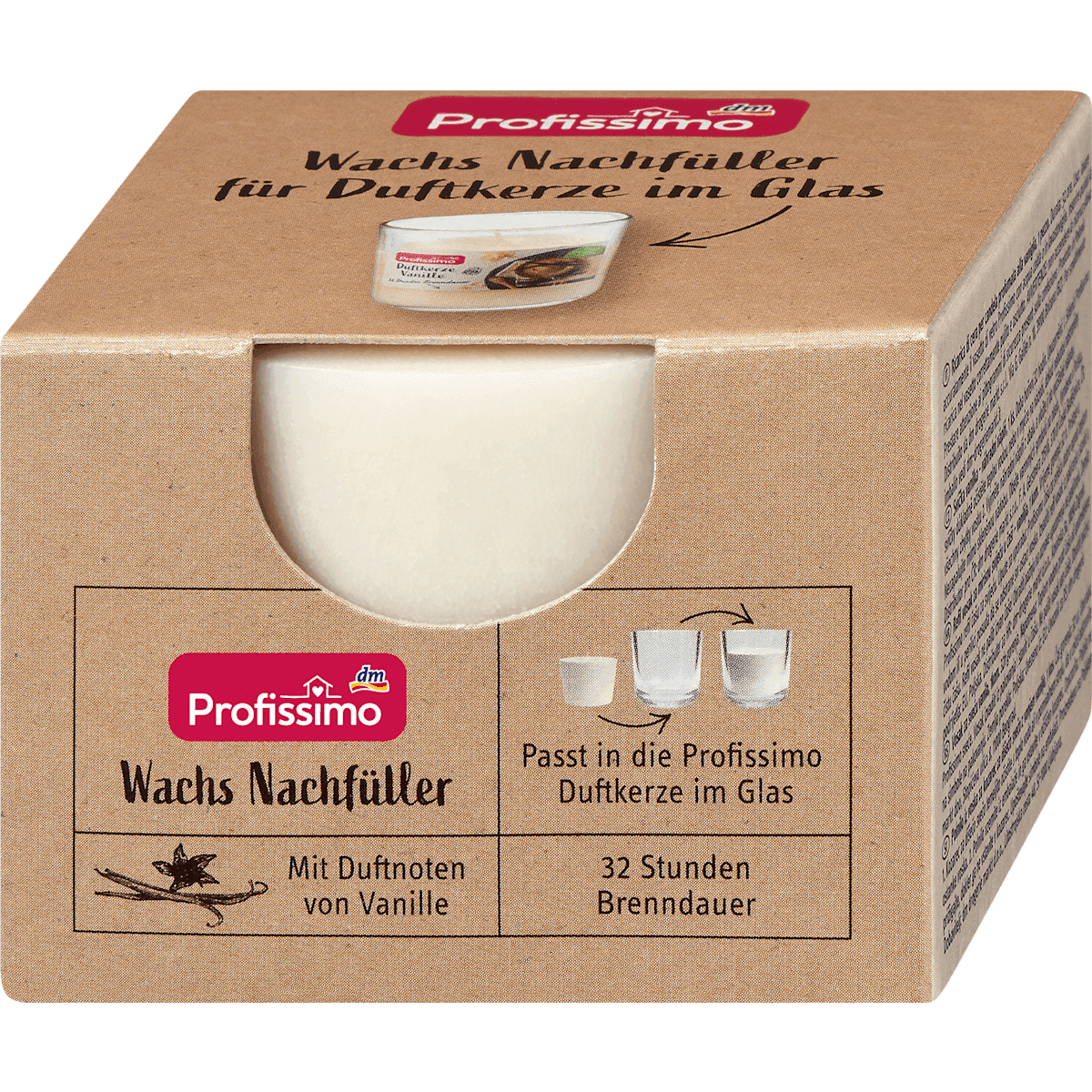 Profissimo Recharge de cire pour pots parfumés vanille, 1 pièce — produit allemand authentique au Maroc