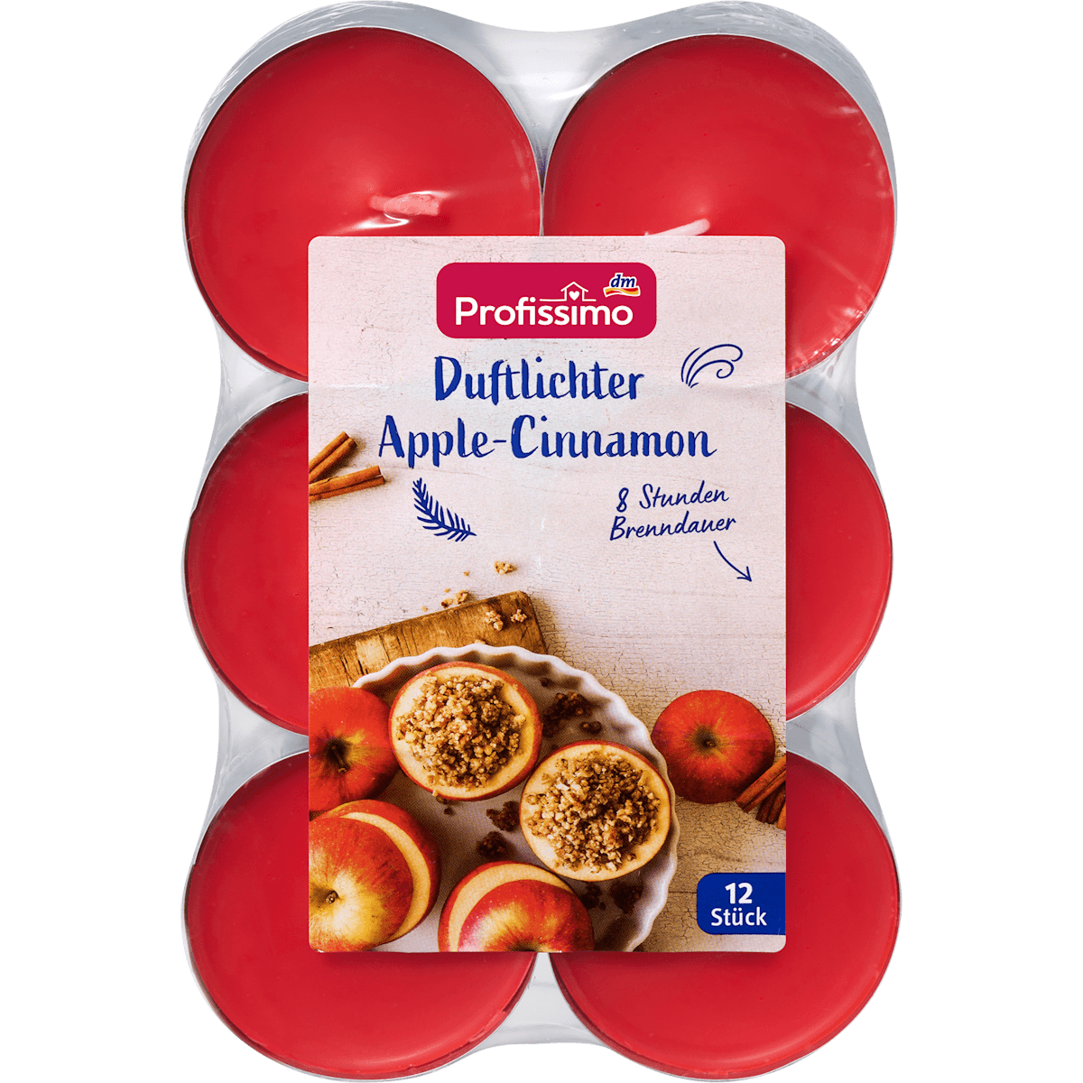 Profissimo Maxi Duftlichter apple-Zimt, 12 pcs (Profissimo Maxi Duftlichter Apfel-Zimt, 12 St) — authentic German product in Morocco