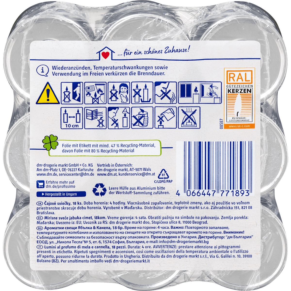 Profissimo Duftlichter apple-Zimt, 18 pcs (Profissimo Duftlichter Apfel-Zimt, 18 St) — authentic German product in Morocco
