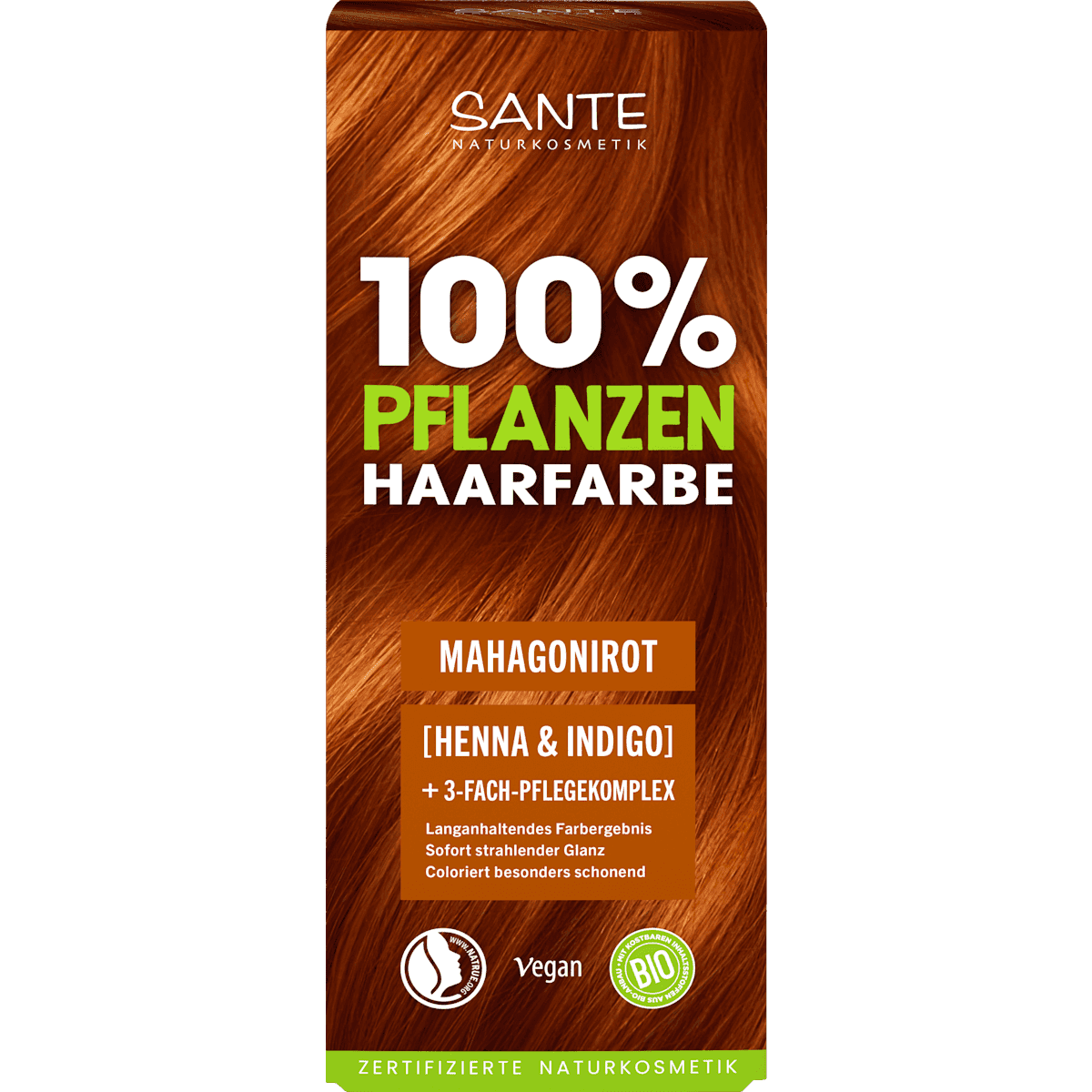 Santé naturally. Coloration végétale rouge acajou, 100 g — منتج ألماني أصلي في المغرب