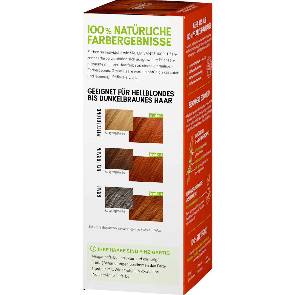 Santé naturally. plant-based hair colour natural red, 100 g (Santé naturally. Pflanzenhaarfarbe Naturrot, 100 g) — authentic German product in Morocco