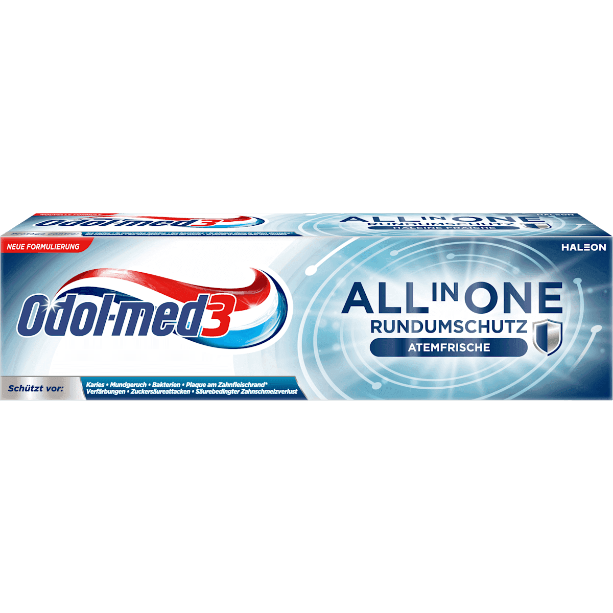 Odol med 3 Toothpaste All in One protection complète Atemfrische, 75 ml (Odol med 3 Zahnpasta All in One Rundumschutz Atemfrische, 75 ml) — authentic German product in Morocco