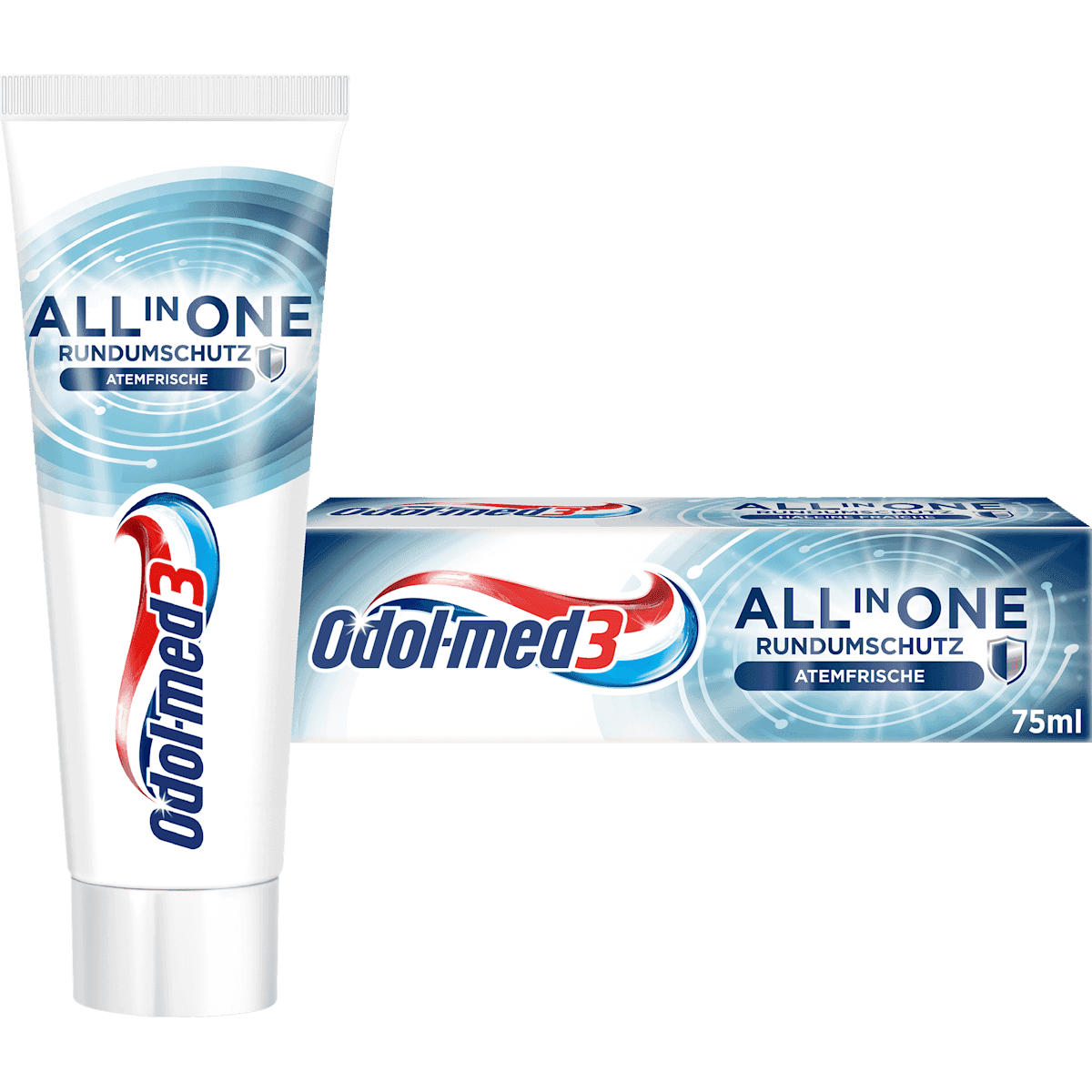 Odol med 3 Dentifrice All in One protection complète Atemfrische, 75 ml — produit allemand authentique au Maroc