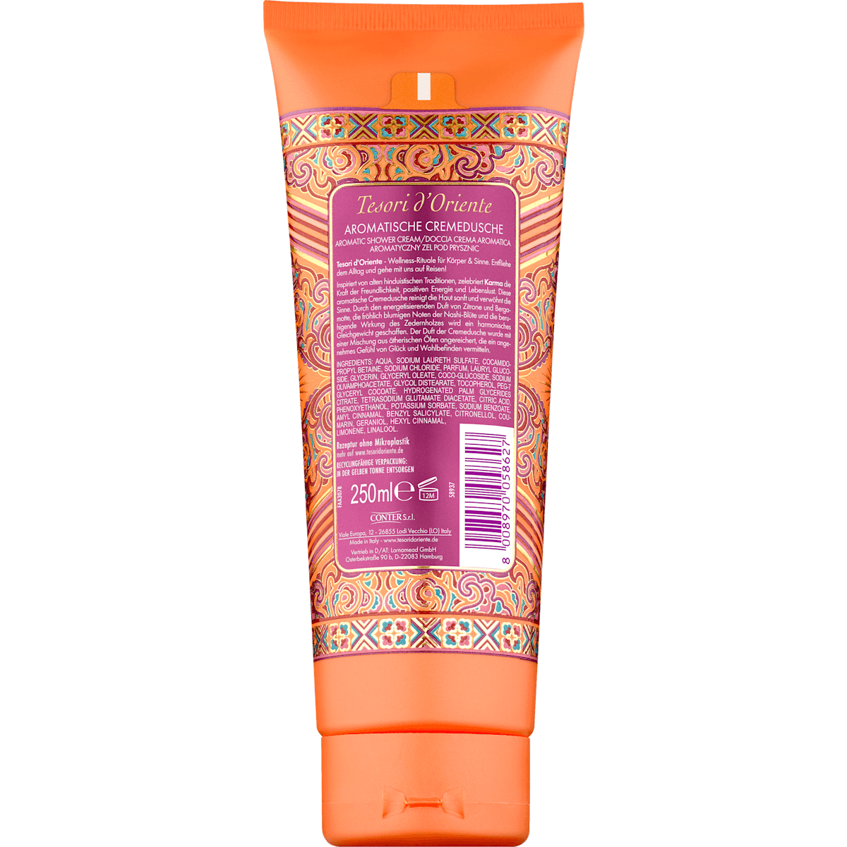 Tesori d'Oriente crème de douche KARMA, 250 ml (Tesori d'Oriente Cremedusche KARMA, 250 ml) — produit allemand authentique au Maroc
