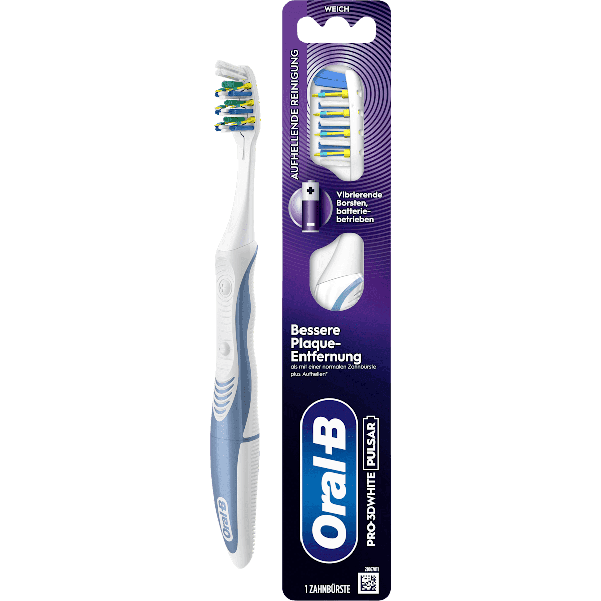 Oral-B Brosse à dents Pro-3DWhite Pulsar souple, 1 pièce — produit allemand authentique au Maroc