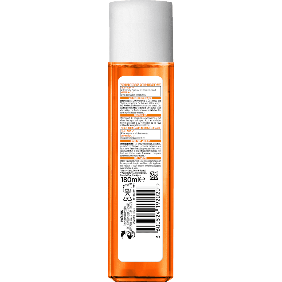 L'ORÉAL PARiS REVITALIFT Toner Vitamine C Porenverfeinernd, 180 ml (L'ORÉAL PARiS REVITALIFT Toner Vitamin C Porenverfeinernd, 180 ml) — produit allemand authentique au Maroc