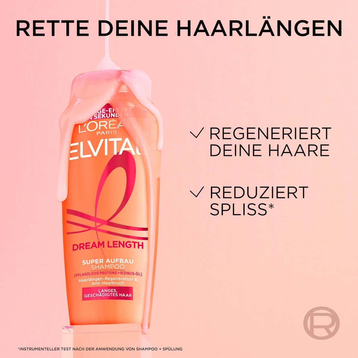 L'ORÉAL PARiS ELVITAL Shampooing Dream Length, 400 ml (L'ORÉAL PARiS ELVITAL Shampoo Dream Length, 400 ml) — produit allemand authentique au Maroc