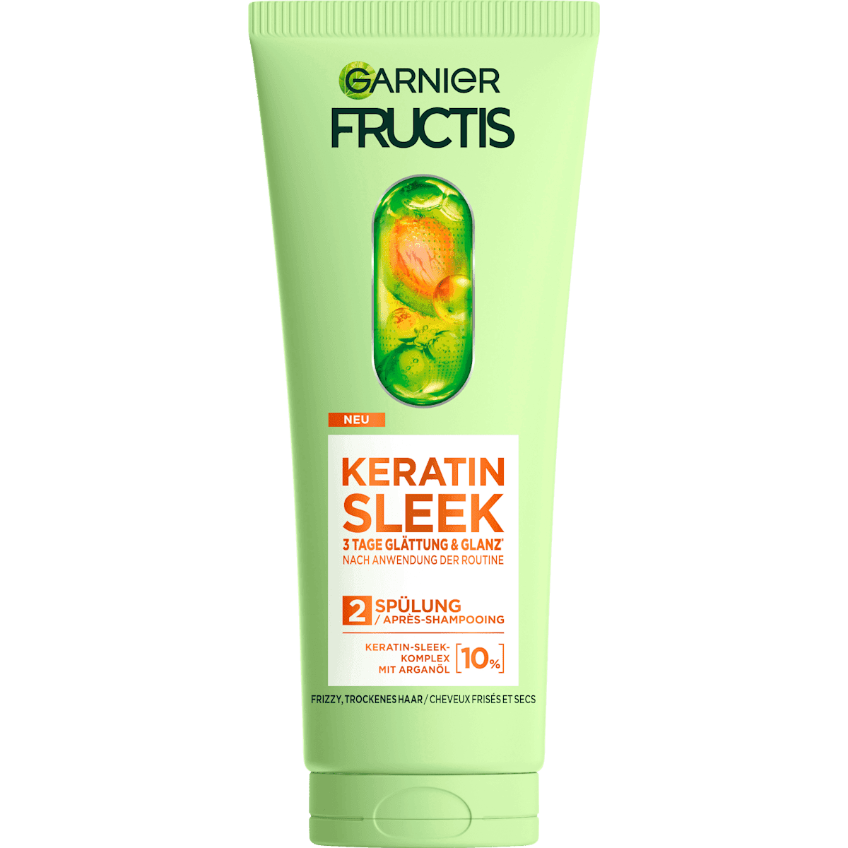 GARNIER FRUCTIS Conditioner Keratin Sleek, Anti-Frizz, 200 ml — authentic German product in Morocco