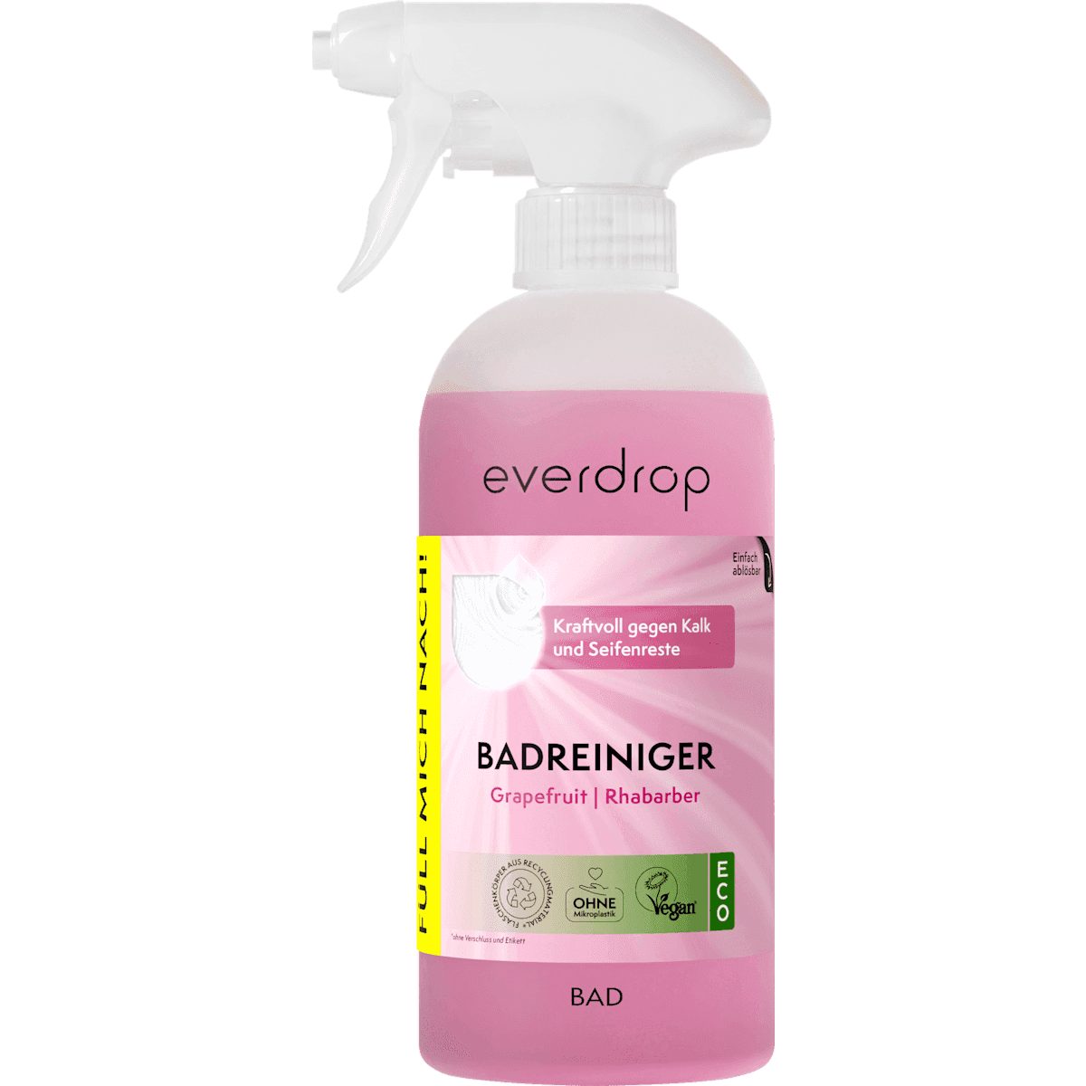 everdrop Nettoyant salle de bain Grapefruit & rhubarbe, 500 ml — produit allemand authentique au Maroc