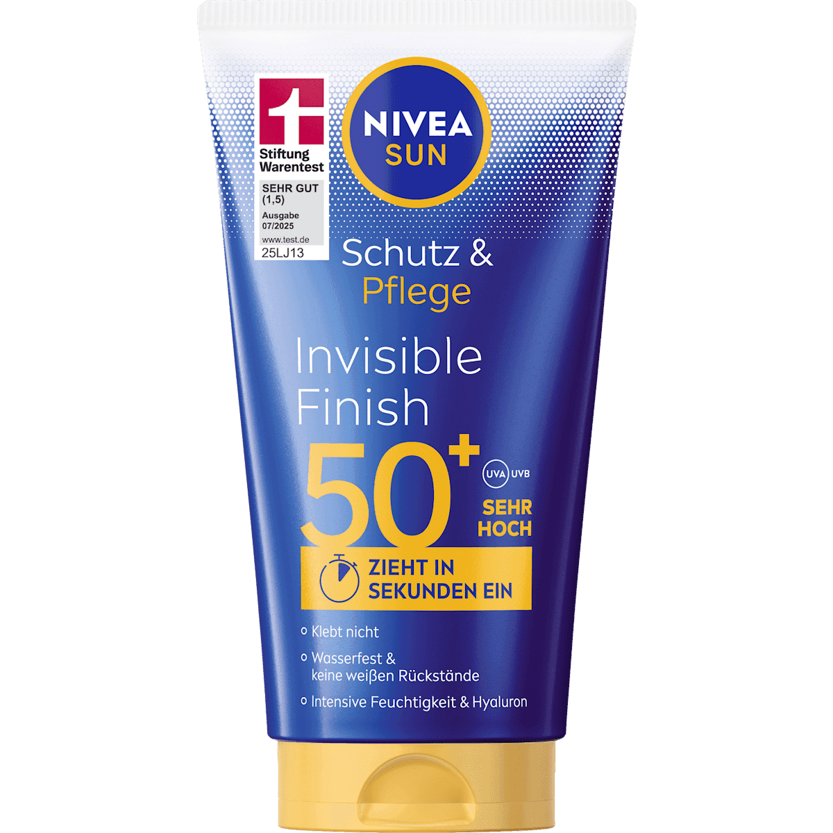 NIVEA SUN Milk sun invisible finish, Protect & Moisture, LSF 50+, 150 ml (NIVEA SUN Sonnenmilch invisible finish, Schutz & Pflege, LSF 50+, 150 ml) — authentic German product in Morocco