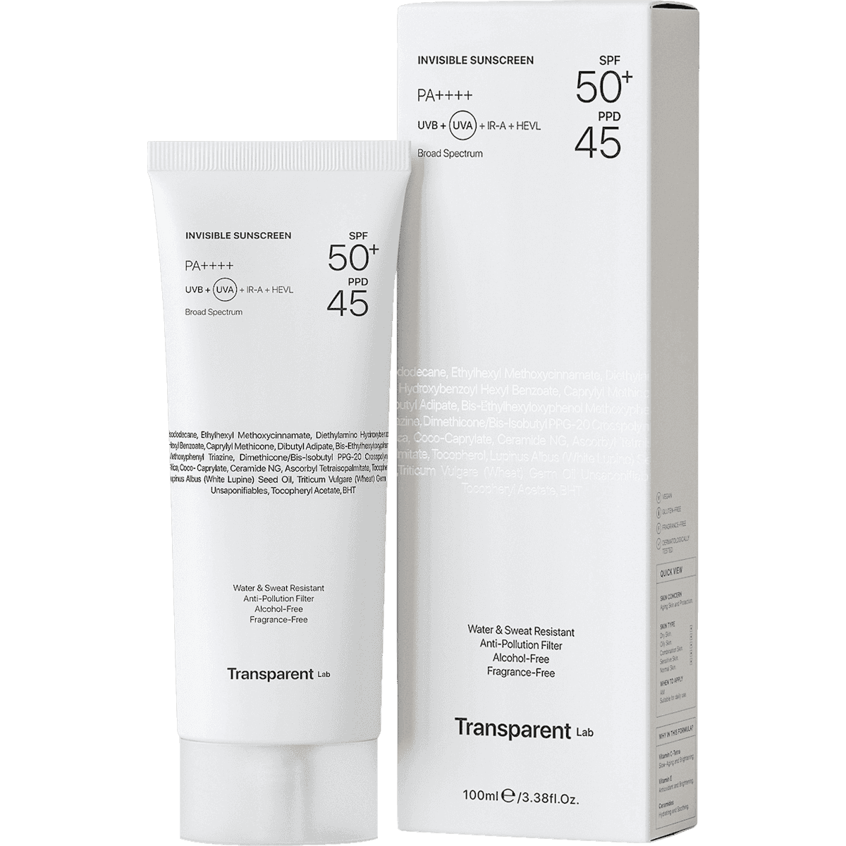 Transparent Lab crème solaire visage Invisible LSF 50+, 100 ml — منتج ألماني أصلي في المغرب