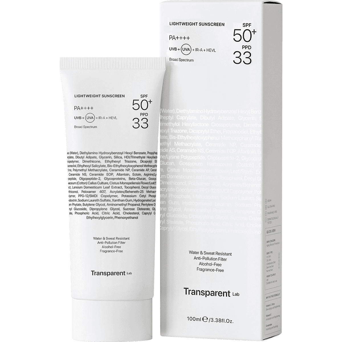 Transparent Lab crème solaire visage Lightweight LSF 50+, 100 ml — منتج ألماني أصلي في المغرب