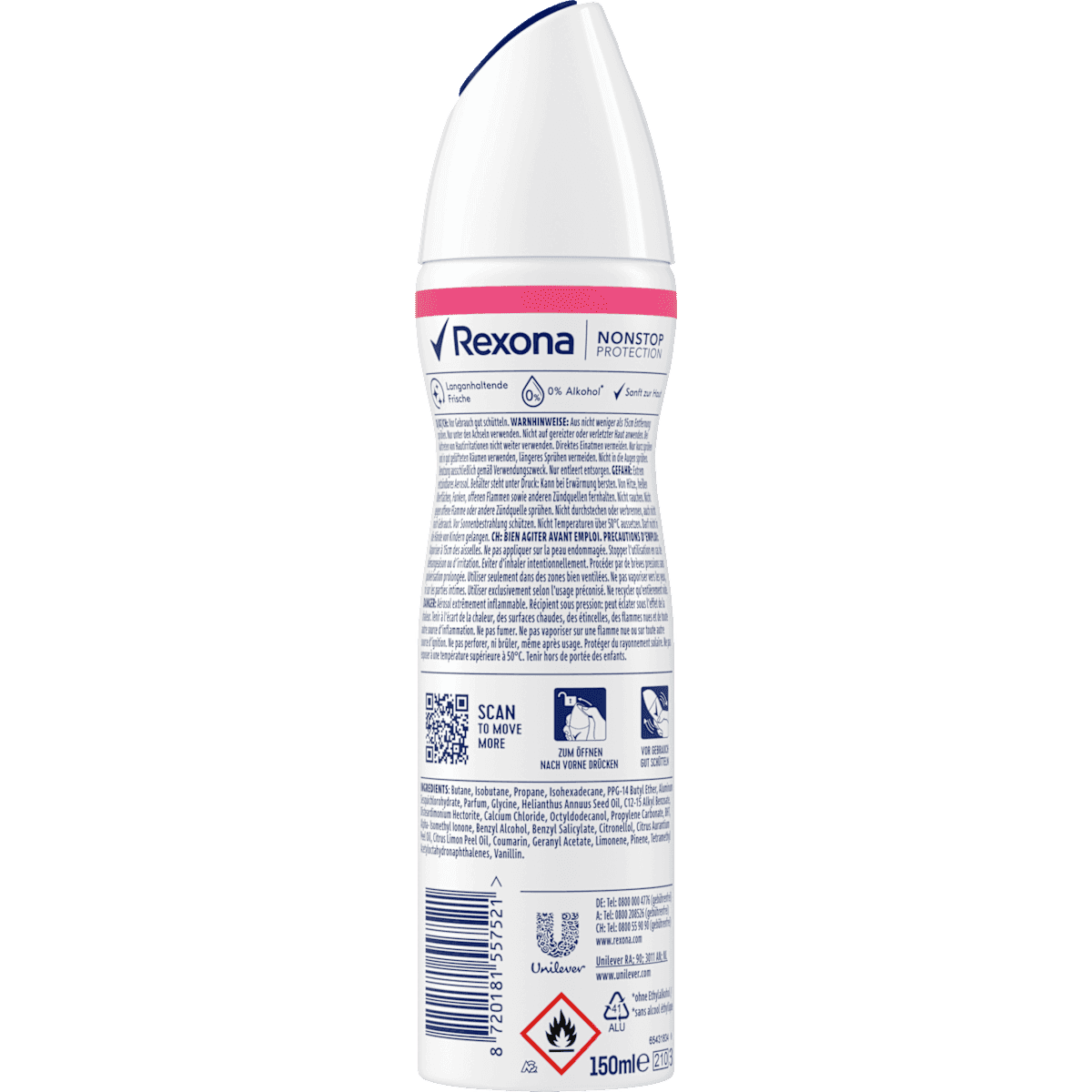 Rexona anti-transpirant Déodorant spray Nonstop Protection Bright Bouquet, 150 ml (Rexona Antitranspirant Deospray Nonstop Protection Bright Bouquet, 150 ml) — منتج ألماني أصلي في المغرب