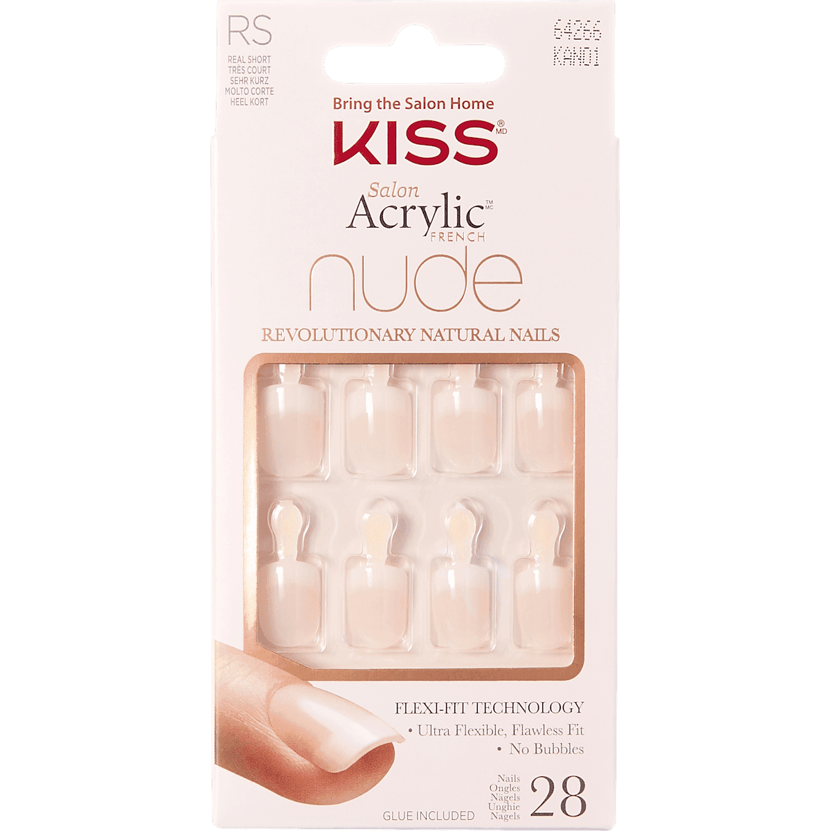 KISS faux ongles Salon Acrylic French Nude, 28 pièces — produit allemand authentique au Maroc