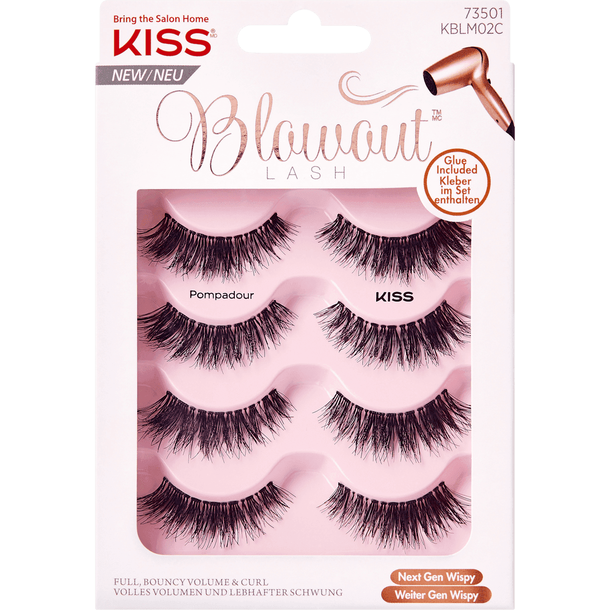 KISS Faux cils Blowout Lash Pompadour (4 paire), 8 pièces — produit allemand authentique au Maroc