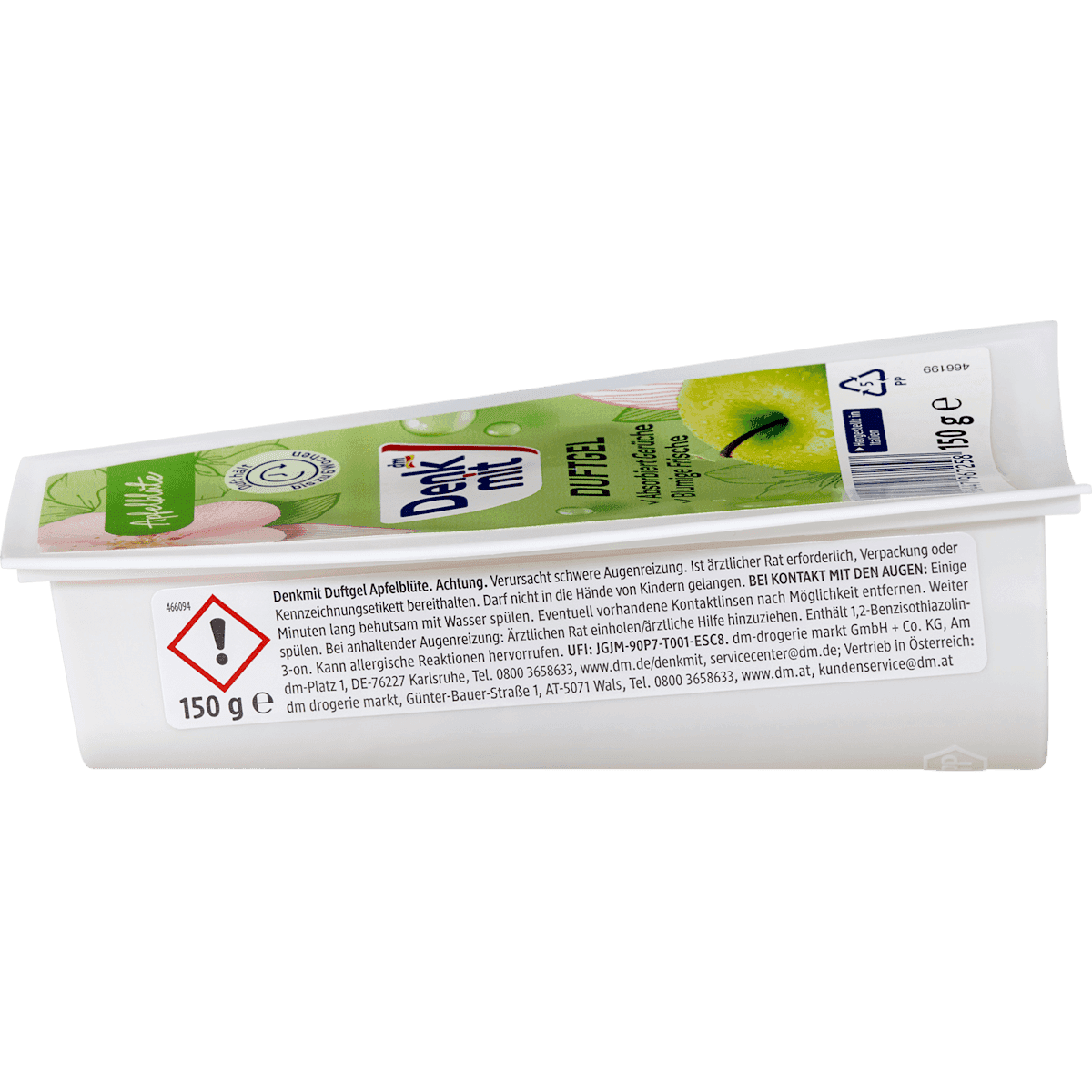 Denkmit Désodorisant gel parfumé fleur de pommier, 150 g (Denkmit Lufterfrischer Duft-Gel Apfelblüte, 150 g) — produit allemand authentique au Maroc