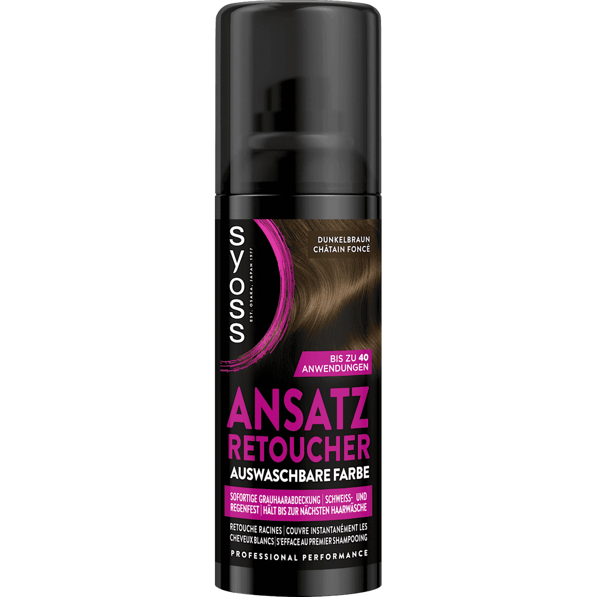 Syoss Retouche racines châtain foncé, 120 ml — produit allemand authentique au Maroc