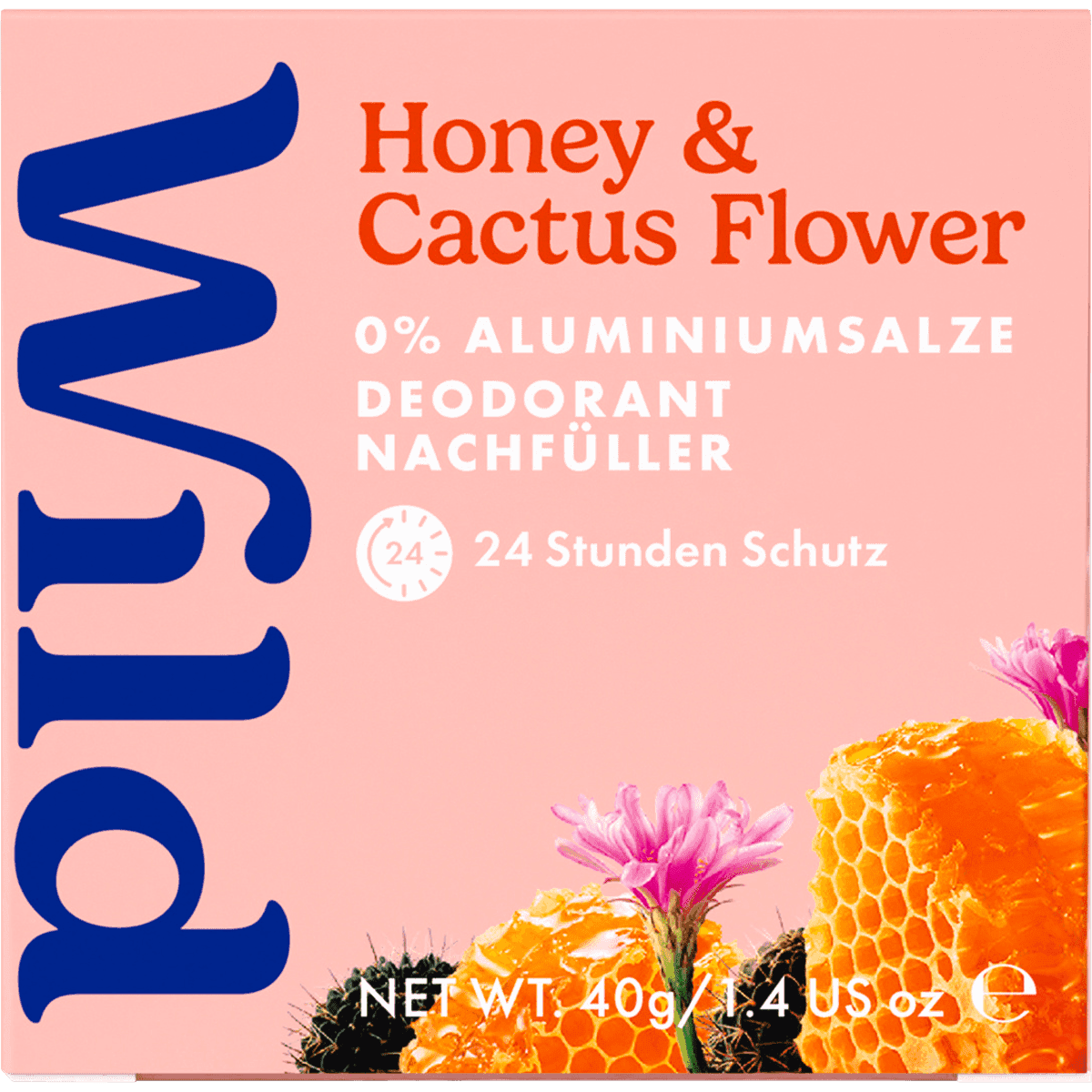Wild Déodorant stick Honey & Cactus Flower recharge, 40 g (Wild Deostick Honey & Cactus Flower Nachfüllpack, 40 g) — produit allemand authentique au Maroc