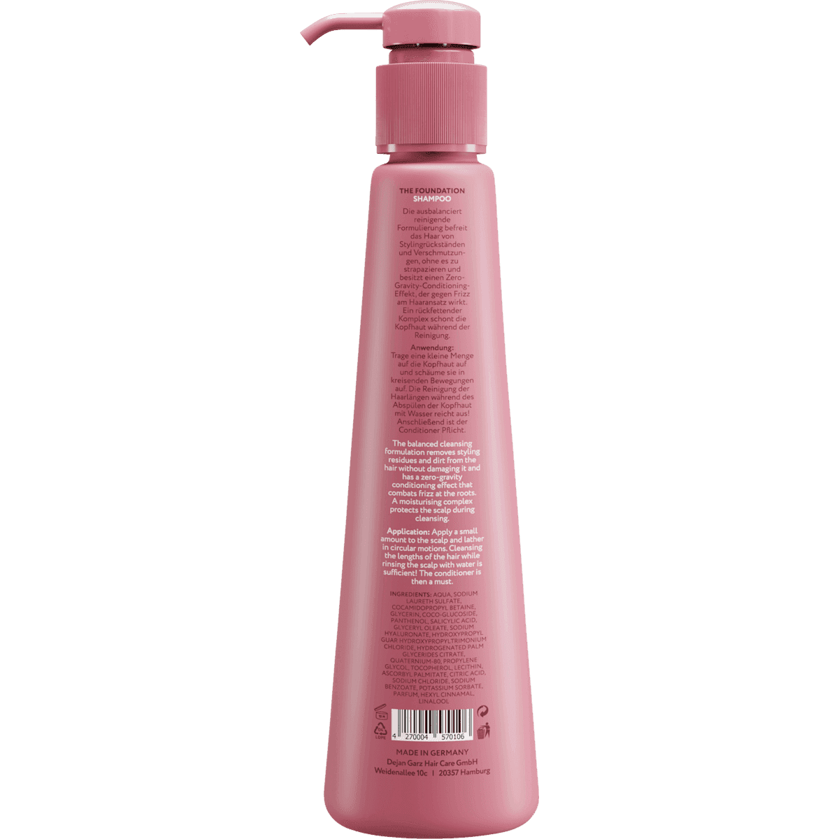 DEJAN GARZ Shampooing The Foundation, 300 ml (DEJAN GARZ Shampoo The Foundation, 300 ml) — produit allemand authentique au Maroc