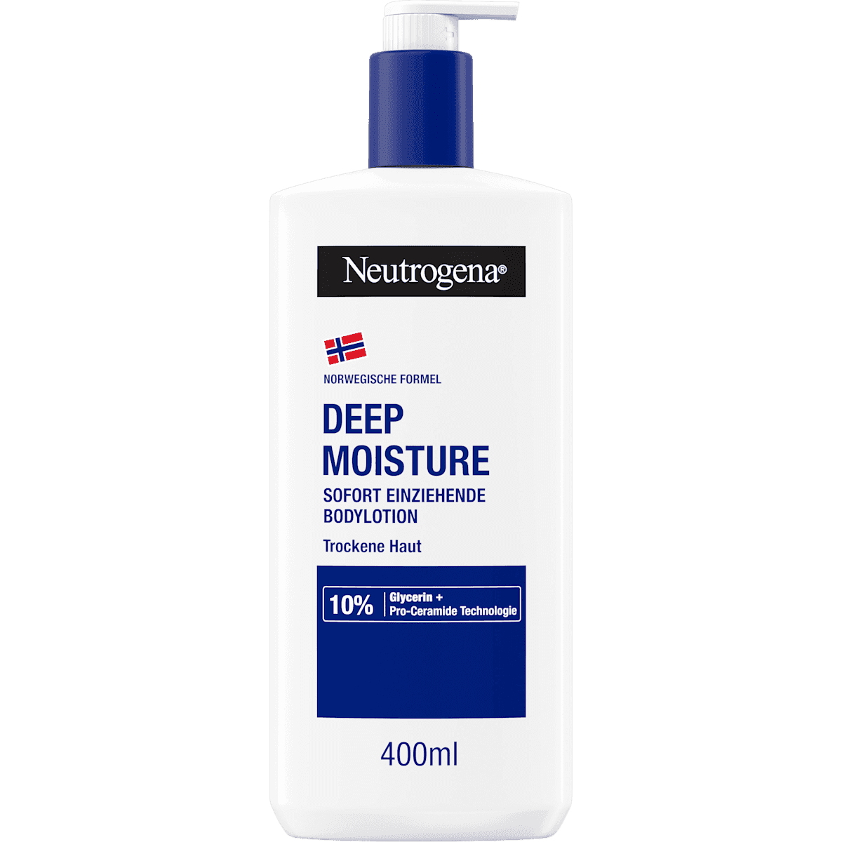 Neutrogena Lait corporel Deep Moisture peaux sèches, 400 ml — produit allemand authentique au Maroc