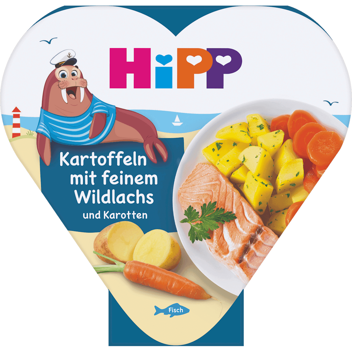HiPP Kinderteller pommes de terre avec feinem saumon sauvage et carottes dès 1 an, 250 g — منتج ألماني أصلي في المغرب