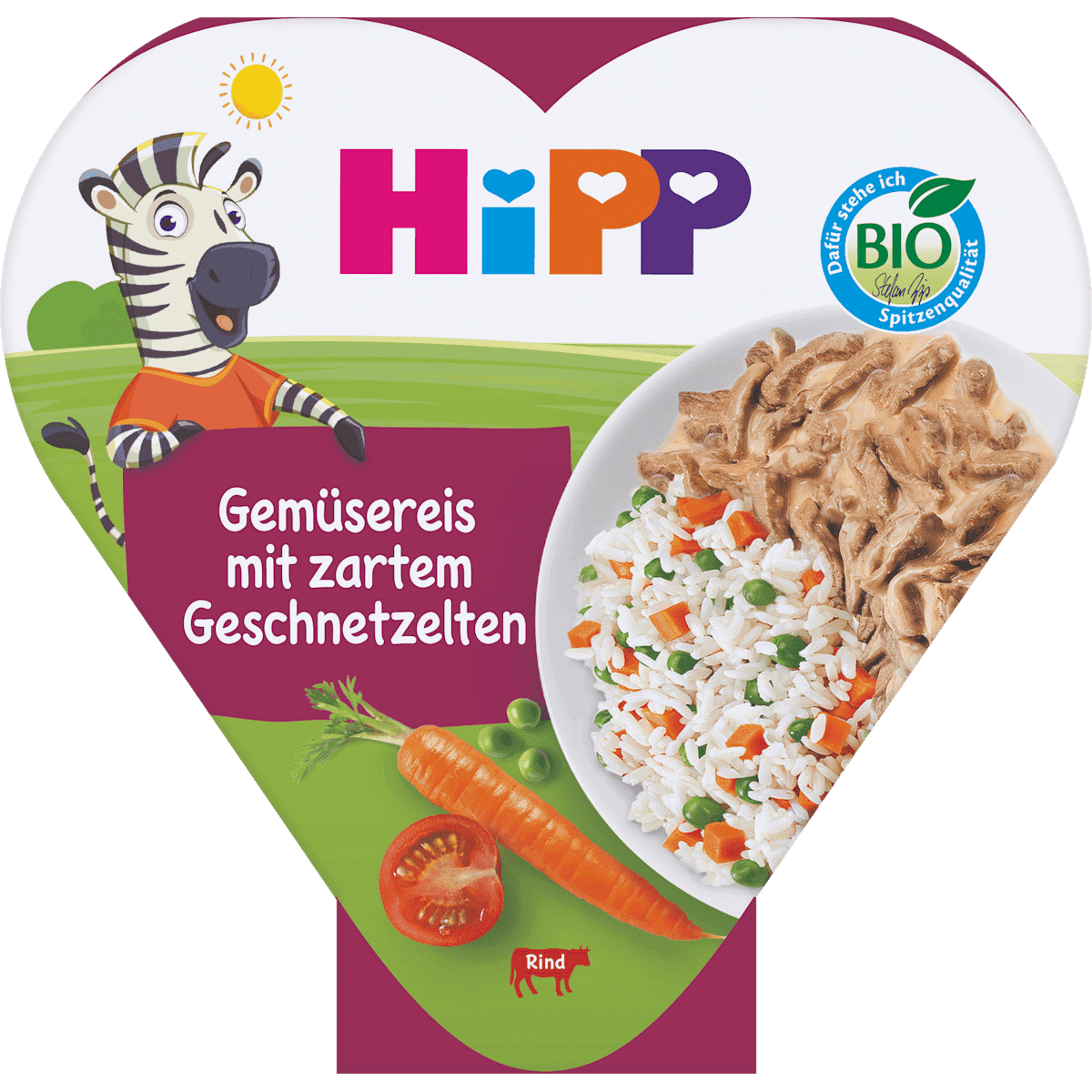 HiPP Kinderteller Gemüsereis avec zartem Geschnetzelten dès 1 an, 250 g — منتج ألماني أصلي في المغرب