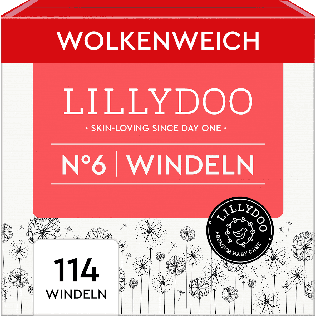 LILLYDOO Couches taille 6 (13+ kg) Monatsbox, 114 pièces — produit allemand authentique au Maroc