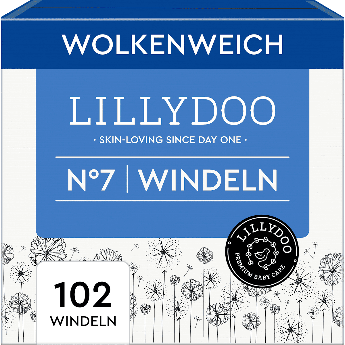 LILLYDOO Couches taille 7 (15+ kg) Monatsbox, 102 pièces — produit allemand authentique au Maroc