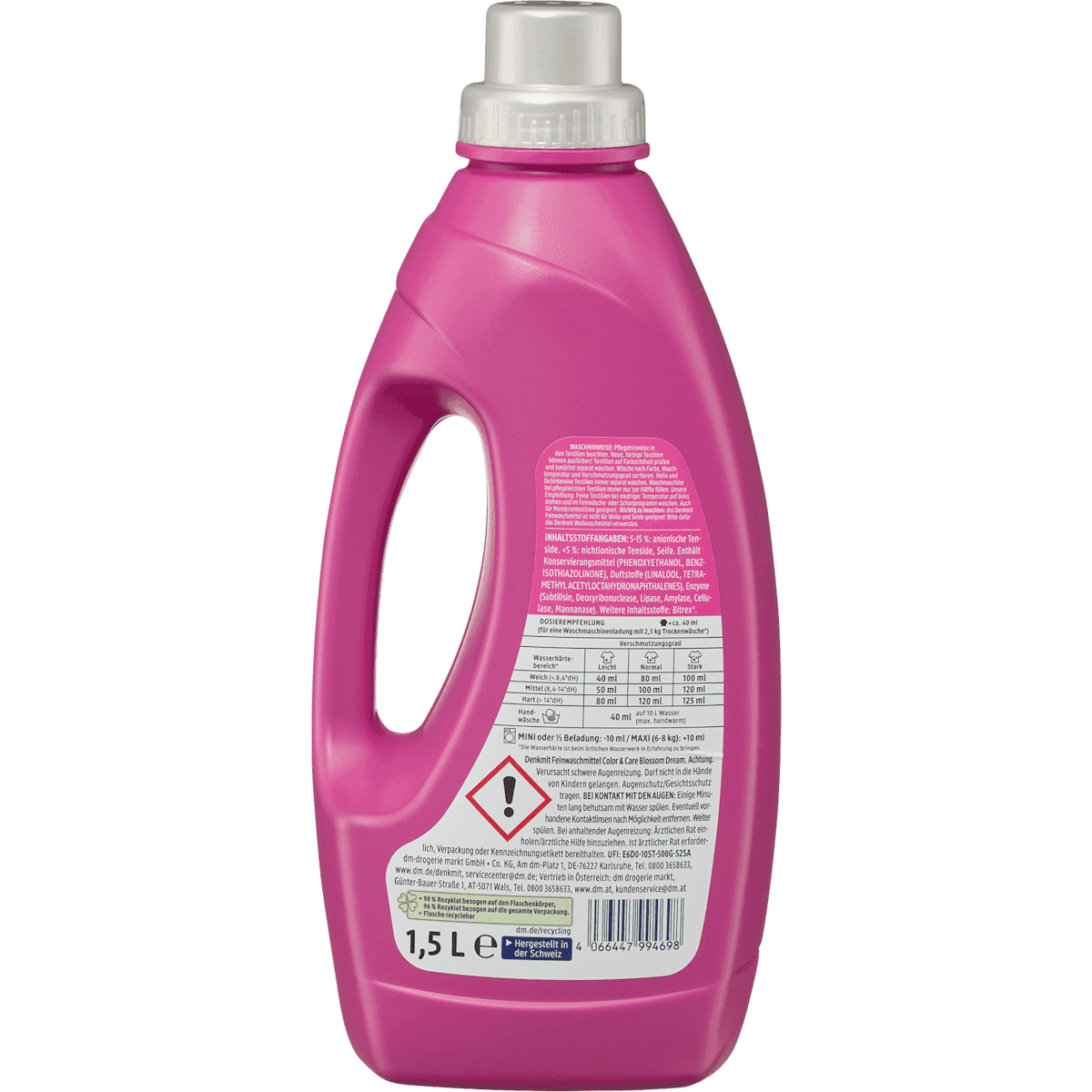 Denkmit Lessive linge délicat liquid Color&Care Blossom Dream, 30 lavages (Denkmit Feinwaschmittel flüssig Color&Care Blossom Dream, 30 Wl) — authentic German product in Morocco
