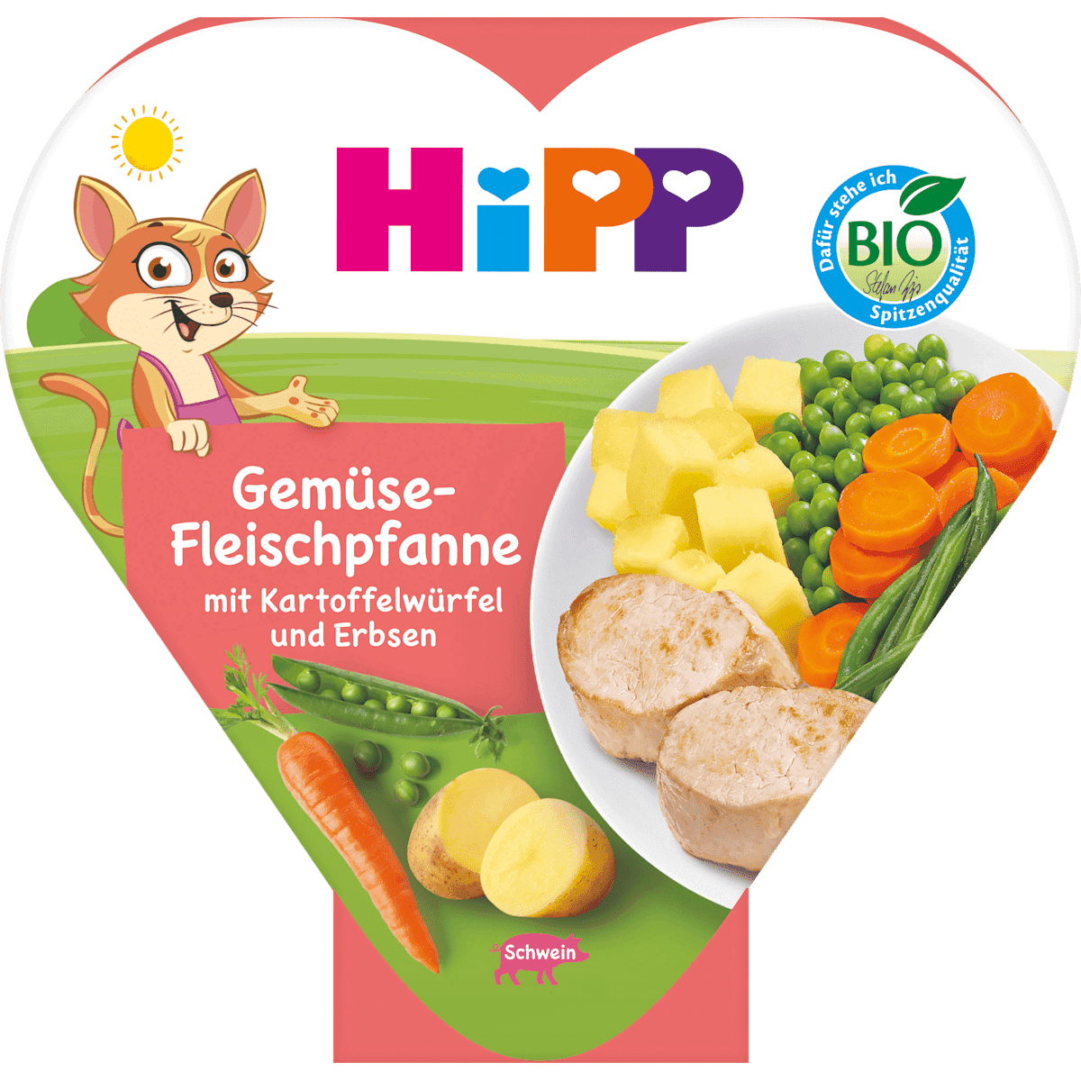 HiPP Kinderteller légumes-Fleischpfanne avec Kartoffelwürfeln & Erbsen, dès 1 an, 250 g — منتج ألماني أصلي في المغرب