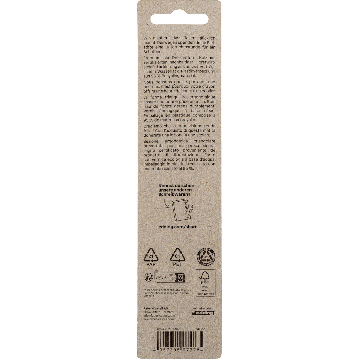 share paper Crayons HB, 2 pcs (share Bleistifte HB, 2 St) — authentic German product in Morocco