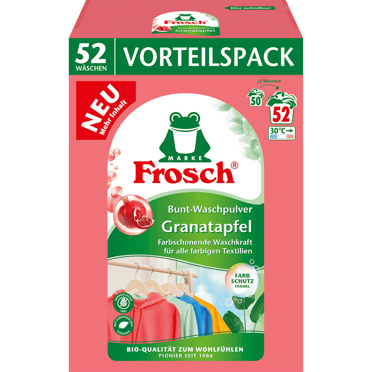 Frosch Lessive couleurs poudre grenade, 52 lavages — produit allemand authentique au Maroc