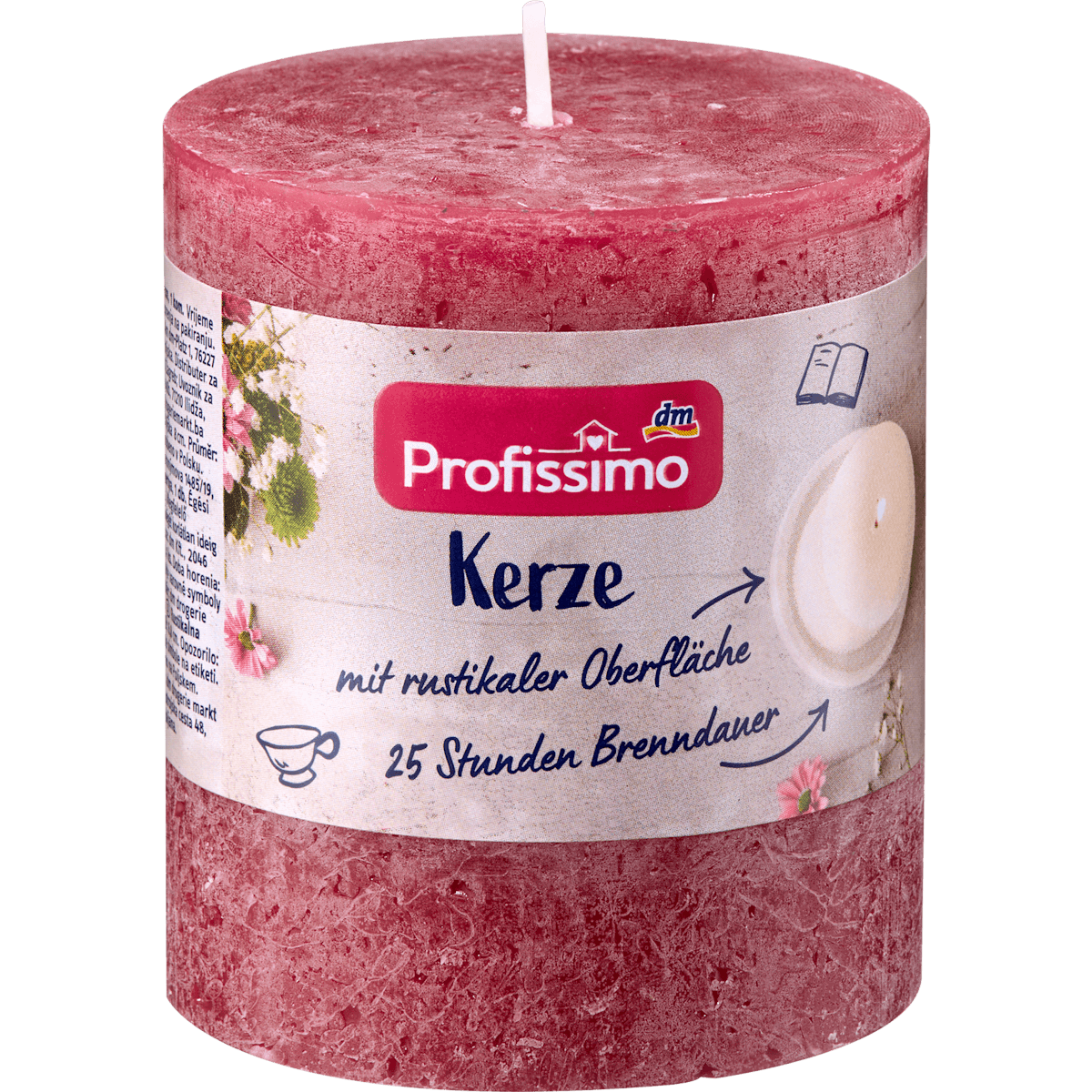 Profissimo Kerze rustik 80/68 bordeaux, 1 pc — authentic German product in Morocco