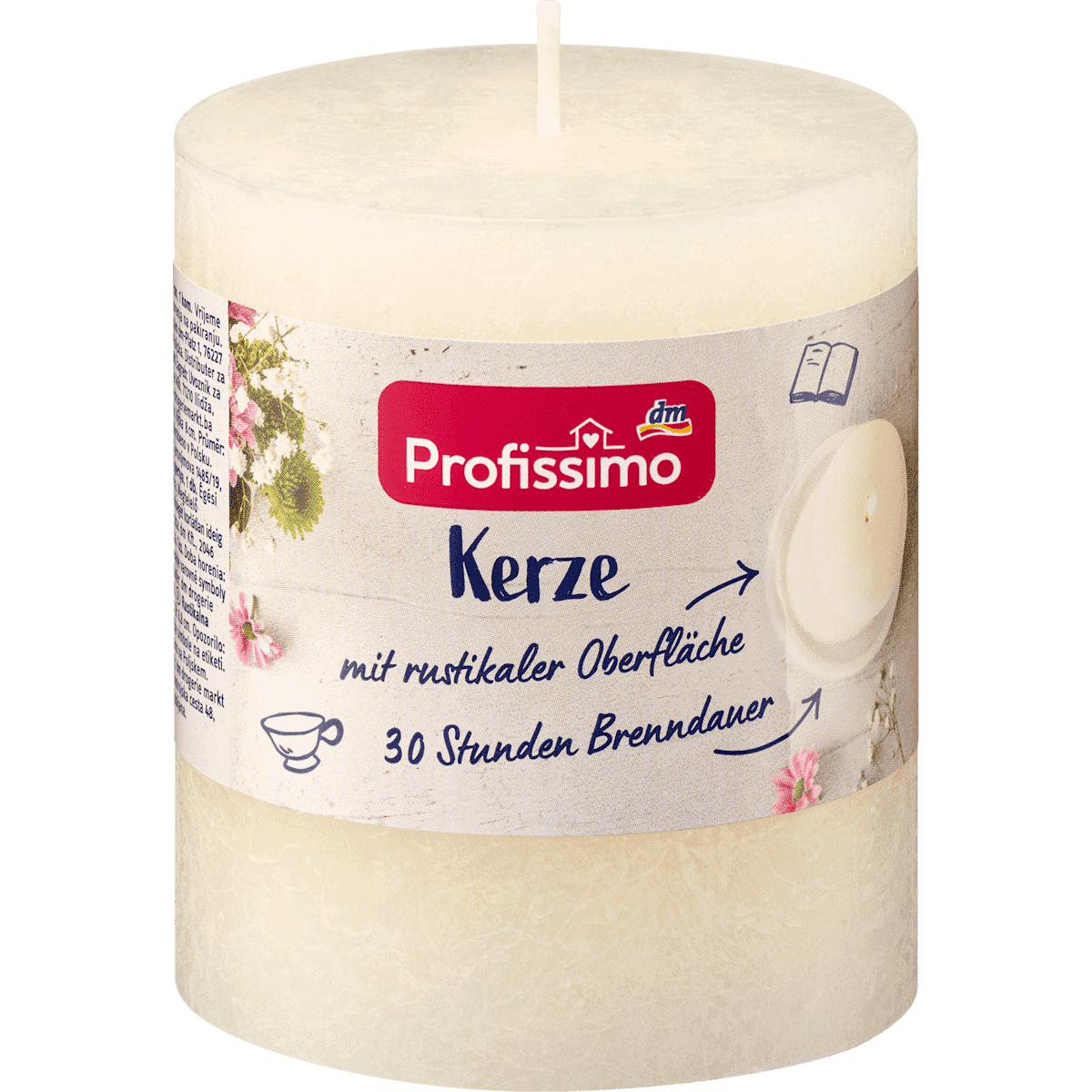 Profissimo Bougie rustique 80/68 ivoire, 1 pièce (Profissimo Kerze rustik 80/68 elfenbein, 1 St) — produit allemand authentique au Maroc